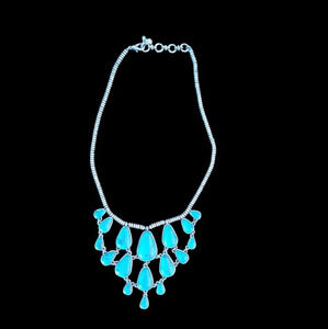 Lucky Brand Silver and Turquoise Boho Necklace